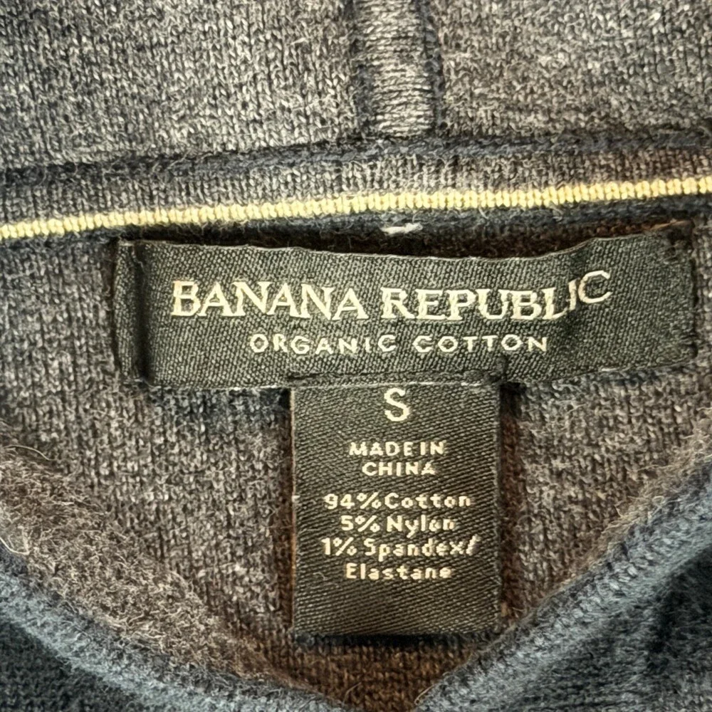Banana Republic Hoodie Mens S Black Hooded Pull On Kangaroo Pocket Minimalist